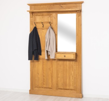 Hanger with mirror, 1 drawer - Color_P002 - WAX