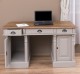 Desk with 2 doors and 3 drawers, oak top, Directoire Collection