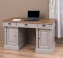 Desk with 2 doors and 3 drawers, oak top, Directoire Collection