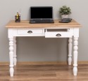 Writing table with turned legs, 2 drawers, oak top