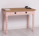 Writing table with turned legs, 2 drawers, oak top