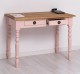 Writing table with turned legs, 2 drawers, oak top