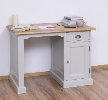 Desk with 1 door and 1 drawer, oak top