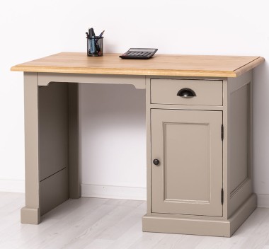 Desk with 1 door and 1 drawer, oak top