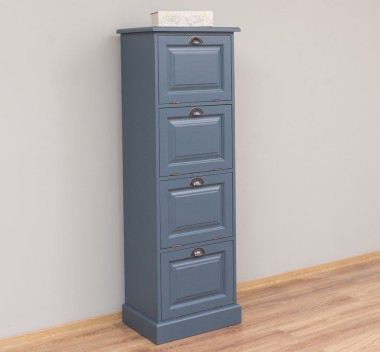 Narrow chest of drawers with 4 folding doors