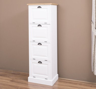 Narrow chest of drawers with 4 folding doors