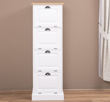 Narrow chest of drawers with 4 folding doors