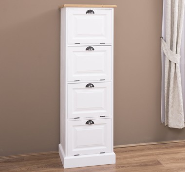 Narrow chest of drawers with 4 folding doors