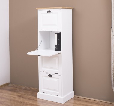 Narrow chest of drawers with 4 folding doors