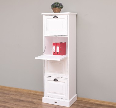 Narrow chest of drawers with 4 folding doors