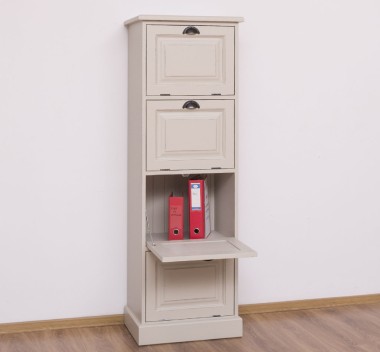 Narrow chest of drawers with 4 folding doors