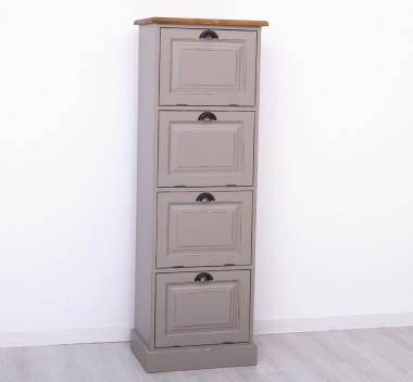 Narrow chest of drawers with 4 folding doors