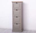 Narrow chest of drawers with 4 folding doors