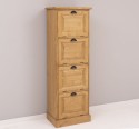 Narrow chest of drawers with 4 folding doors