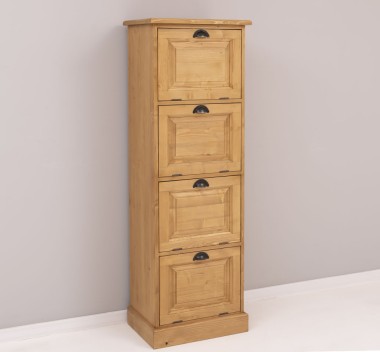 Narrow chest of drawers with 4 folding doors