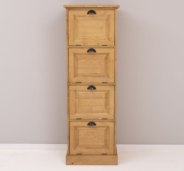 Narrow chest of drawers with 4 folding doors