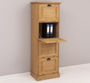 Narrow chest of drawers with 4 folding doors