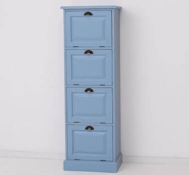 Narrow chest of drawers with 4 folding doors