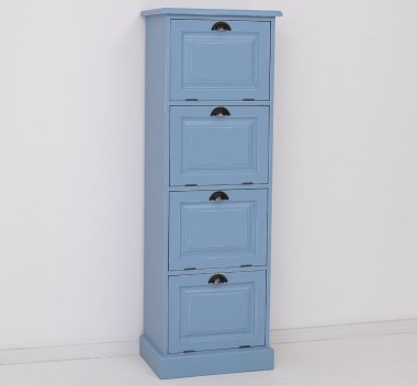 Narrow chest of drawers with 4 folding doors