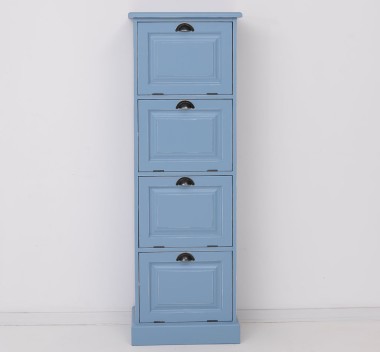 Narrow chest of drawers with 4 folding doors