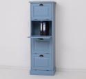 Narrow chest of drawers with 4 folding doors