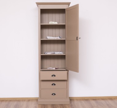 Wardrobe with 1 large door, 3 drawers