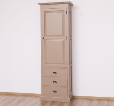 Wardrobe with 1 large door, 3 drawers