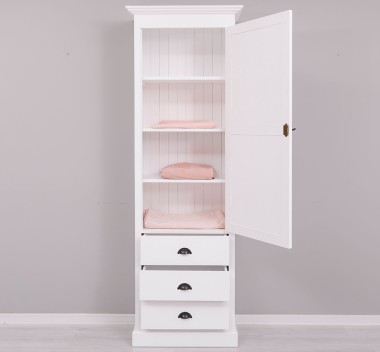 Wardrobe with 1 large door, 3 drawers