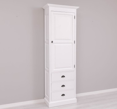 Wardrobe with 1 large door, 3 drawers