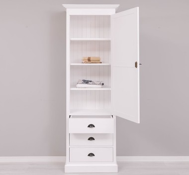 Wardrobe with 1 large door, 3 drawers