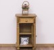 Nightstand with ornaments, 1 door and 1 drawer