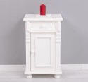 Nightstand with ornaments, 1 door and 1 drawer