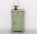 Nightstand with ornaments, 1 door and 1 drawer