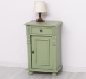 Nightstand with ornaments, 1 door and 1 drawer