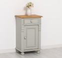 Nightstand with ornaments, 1 door and 1 drawer