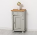 Nightstand with ornaments, 1 door and 1 drawer