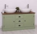 Bathroom cabinet with 2 lamellar doors - sinks are not included in the price