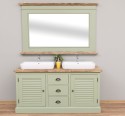 Bathroom cabinet with 2 lamellar doors - sinks are not included in the price