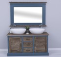 Bathroom cabinet with 2 lamellar doors - sinks are not included in the price