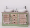 Bathroom cabinet with 2 lamellar doors - sinks are not included in the price