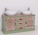 Bathroom cabinet with 2 lamellar doors - sinks are not included in the price