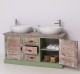 Bathroom cabinet with 2 lamellar doors - sinks are not included in the price