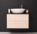 Bathroom item 2 drawers "Slatted" - sink included in price - Color Corp_P003 - Color Drawers_P095 - DOUBLE COLORED