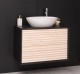 Bathroom item 2 drawers "Slatted" - sink included in price - Color Corp_P003 - Color Drawers_P095 - DOUBLE COLORED