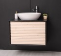 Bathroom item 2 drawers "Slatted" - sink included in price - Color Corp_P003 - Color Drawers_P095 - DOUBLE COLORED