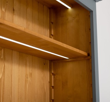 Bookcase with 2 doors and LED strip, accessories included in the price - Color Ext._P042 / Color Int._P002 â€“ DOUBLE COLORED