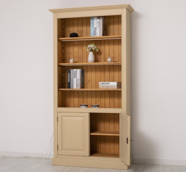 Bookcase with 2 doors and LED strip, accessories included in the price - Color Ext._P032 / Color Int._P002 - DUBLU COLOR