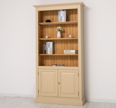 Bookcase with 2 doors and LED strip, accessories included in the price - Color Ext._P032 / Color Int._P002 - DUBLU COLOR