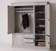 Wardrobe with 3 + 2 doors and 3 drawers, Directoire Collection