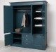 Wardrobe with 3 + 2 doors and 3 drawers, Directoire Collection